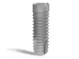 A dental implant is shown on a white background.