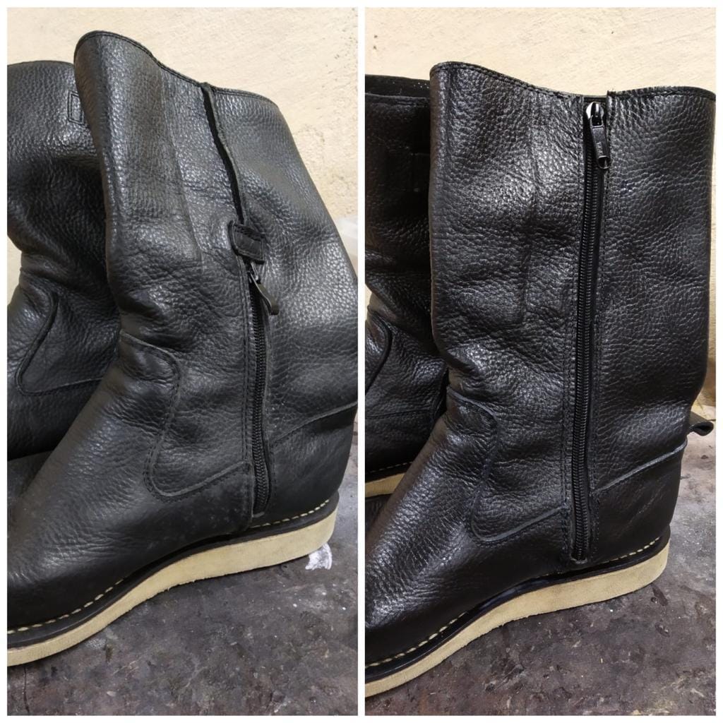Pulizia scarpe in pelle nera