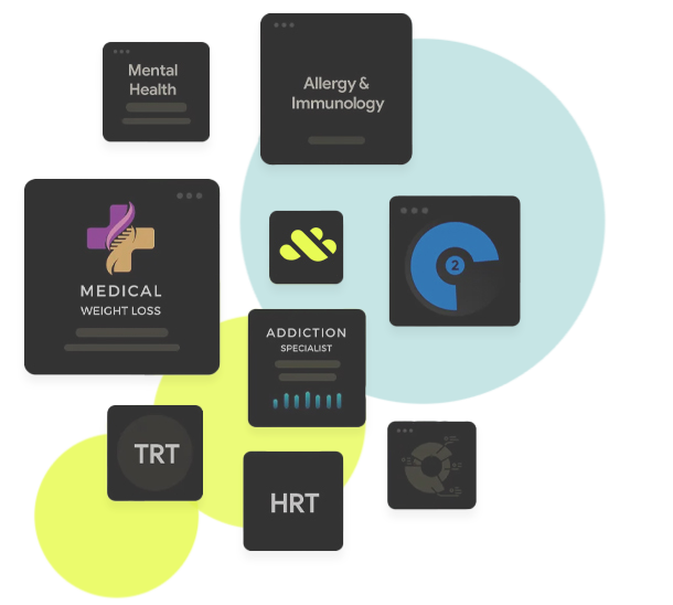 A graphic showing different types of medical services