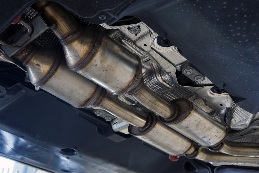 Underside Of a Car Showing the Exhaust System and Catalytic Converter — Wingham Mechanical in Wingham, NSW