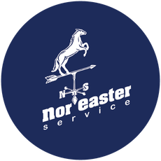 White horse logo above 