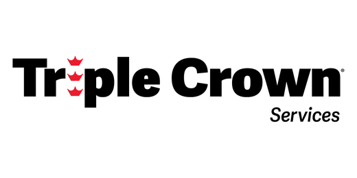 Triple Crown Services logo in black text with red crown accents on white background