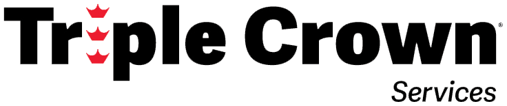 Triple Crown Services logo in black text with red crown accents on white background