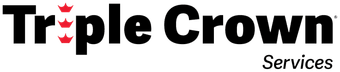 Triple Crown Services logo in black text with red crown accents on white background