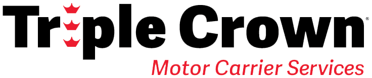 Triple Crown Motor Carrier Services logo in black and red with crown accents