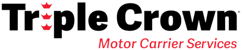 Triple Crown Motor Carrier Services logo in black and red with crown accents
