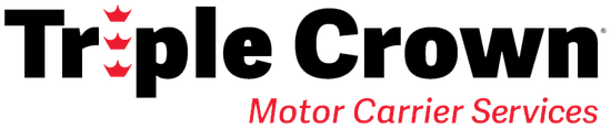 Triple Crown Motor Carrier Services logo in black and red with crown accents