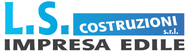Logo di LS Costruzioni srl con testo blu e nero: &ldquo;IMPRESA EDILE&rdquo; su sfondo bianco
