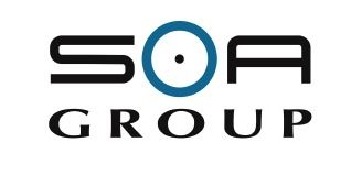 Logo del gruppo SOA con sigillo di riconoscimento della marina, icona di documento e nastro.