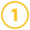 A yellow numeral 1 centered inside a yellow circle against a white background.