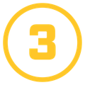 A yellow numeral 1 centered inside a yellow circle against a white background.
