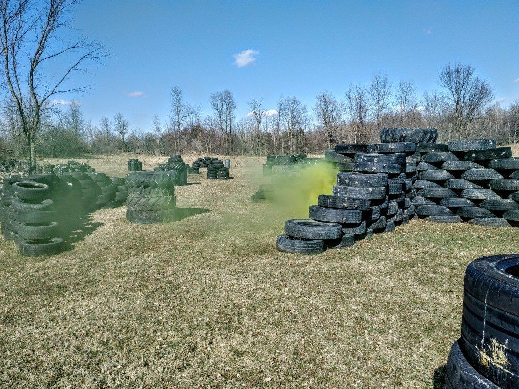 Marked Paintball Field Xtread Combat Zone smoke