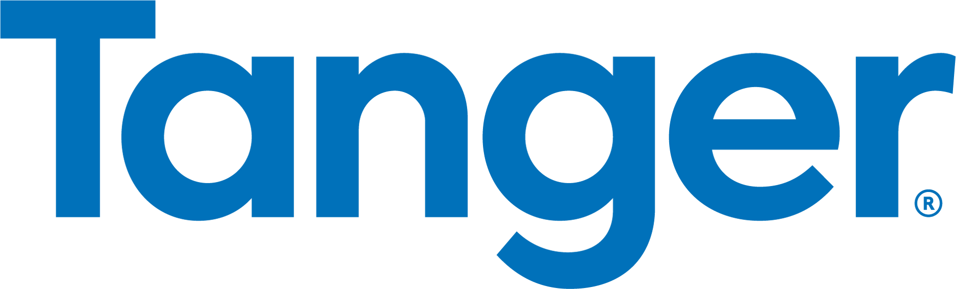 A blue tanger logo on a white background
