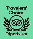 Travelers choice tripadvisor logo on a green background