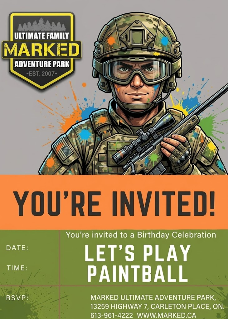 Paintball Party Invitation PDF