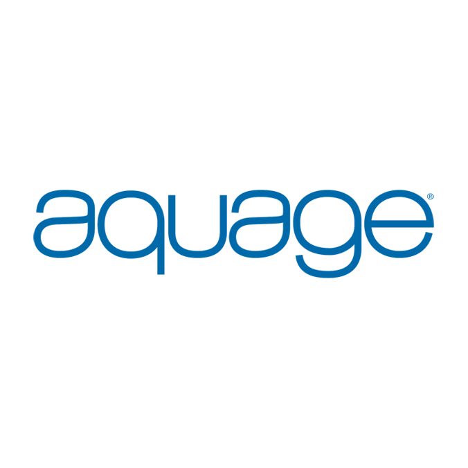 Blue “aquage” logo on a white background