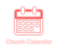 Red neon calendar icon with 