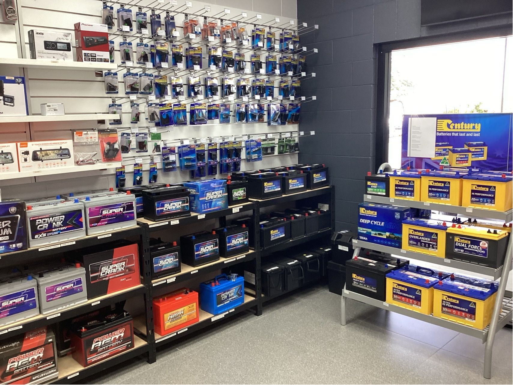 Wall of a Variety of Auto Electrical Accessories — Innisfail Auto Electrics Pty Ltd in Mundoo, QLD