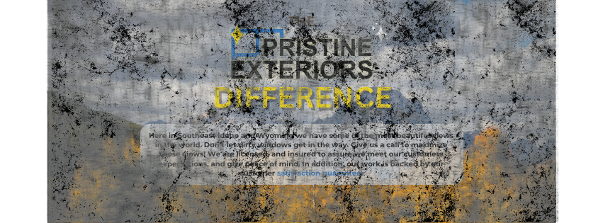 A dirty sign that says Pristine Exteriors difference on it