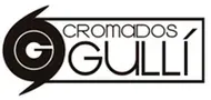 Logotipo de Cromados Gulli en blanco y negro con icono G circular estilizado y texto