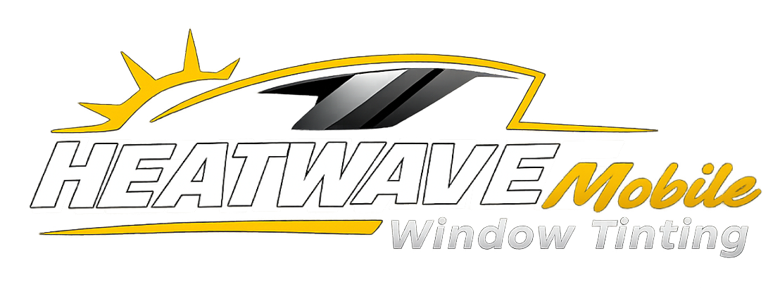 Heatwave Mobile Window Tinting logo with stylized sun and car window tint.