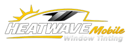 Heatwave Mobile Window Tinting logo with stylized sun and car window tint.