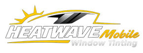 Heatwave Mobile Window Tinting logo with stylized sun and car window tint.