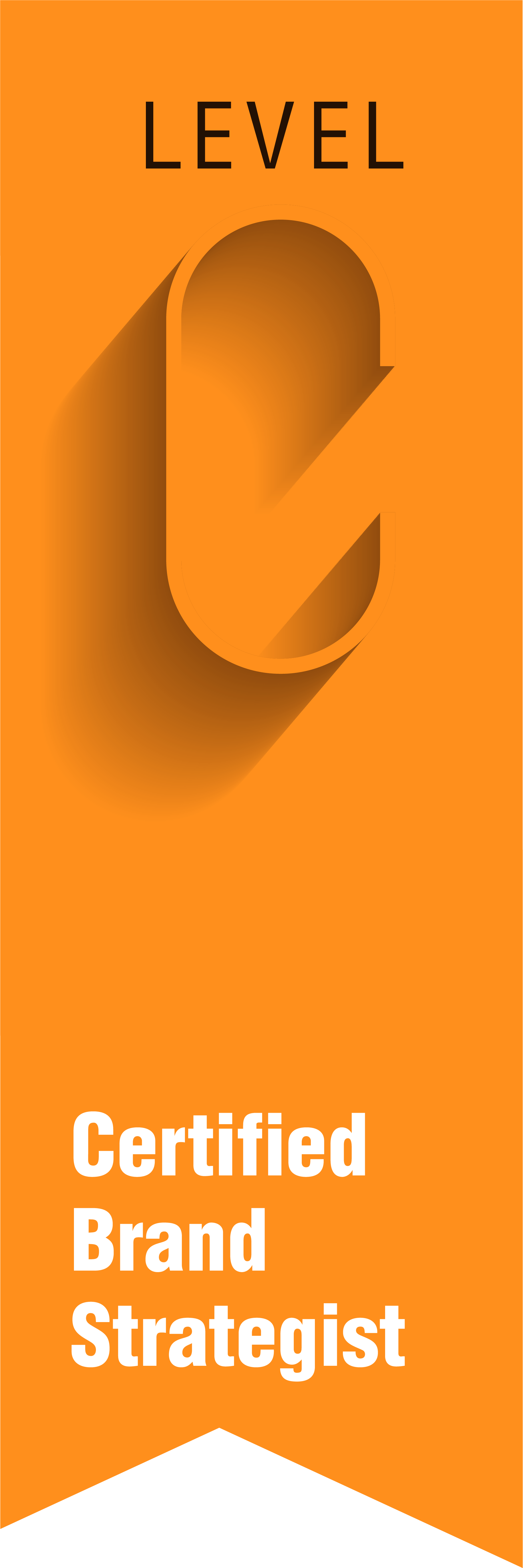 Orange banner with words