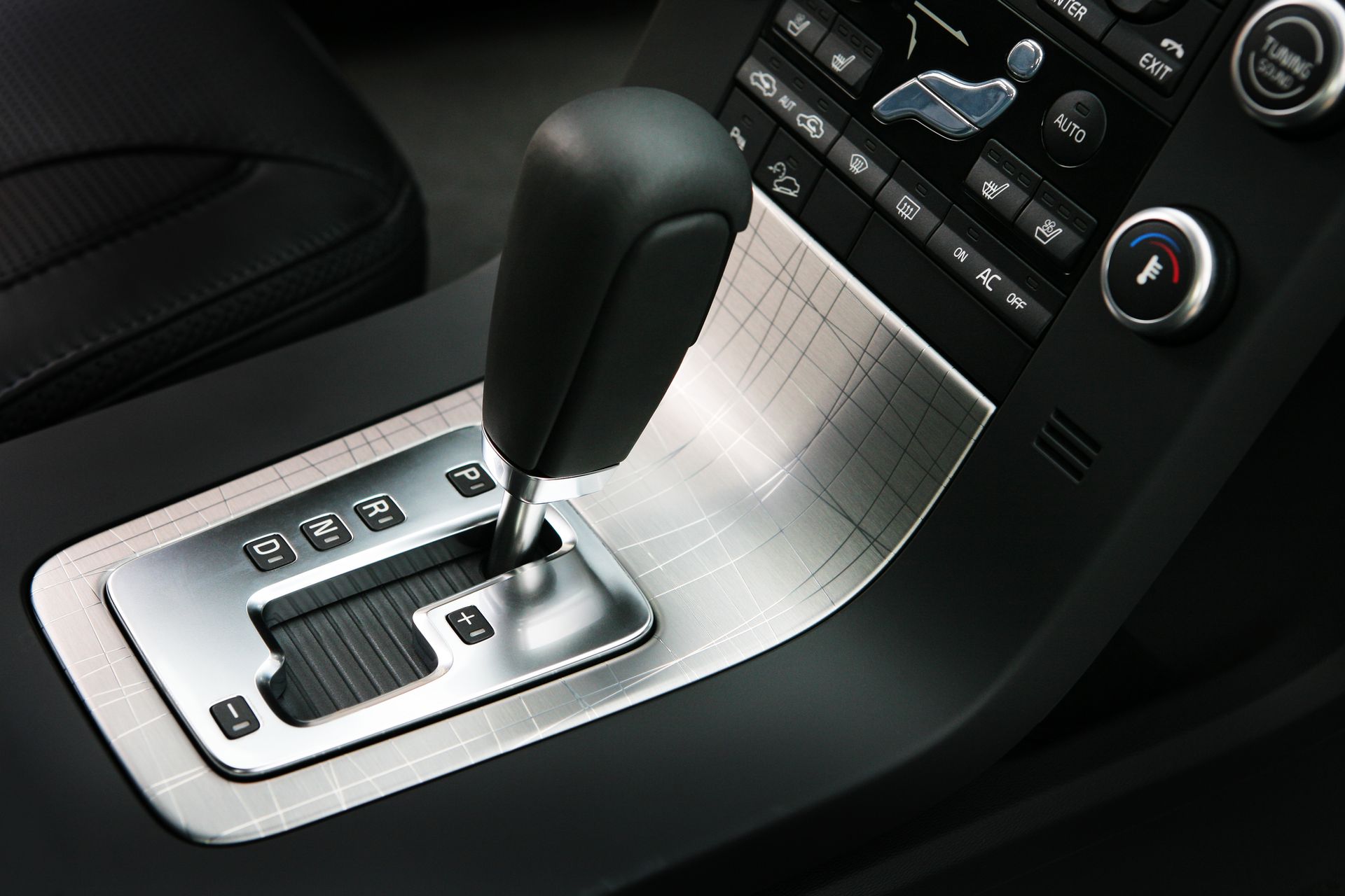 A close up of a shifter in a car