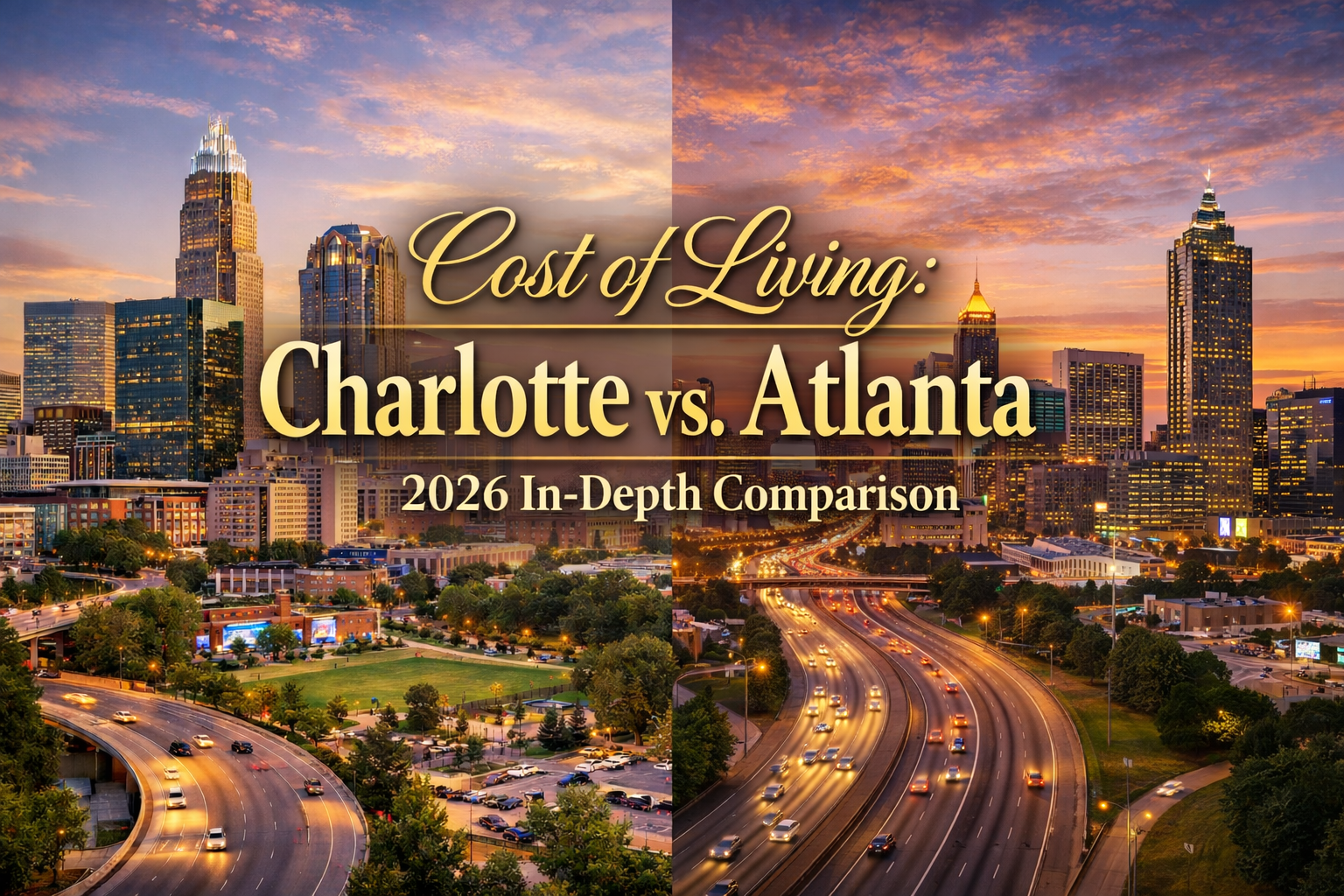 Charlotte and Atlanta skylines