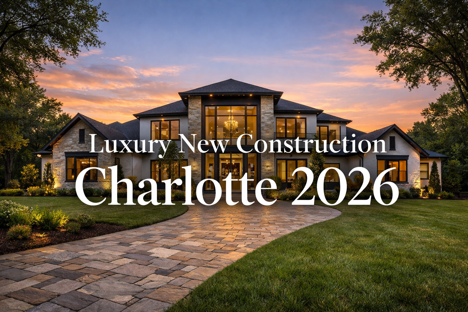 Luxury new construction custom home in Charlotte NC featuring modern transitional architecture