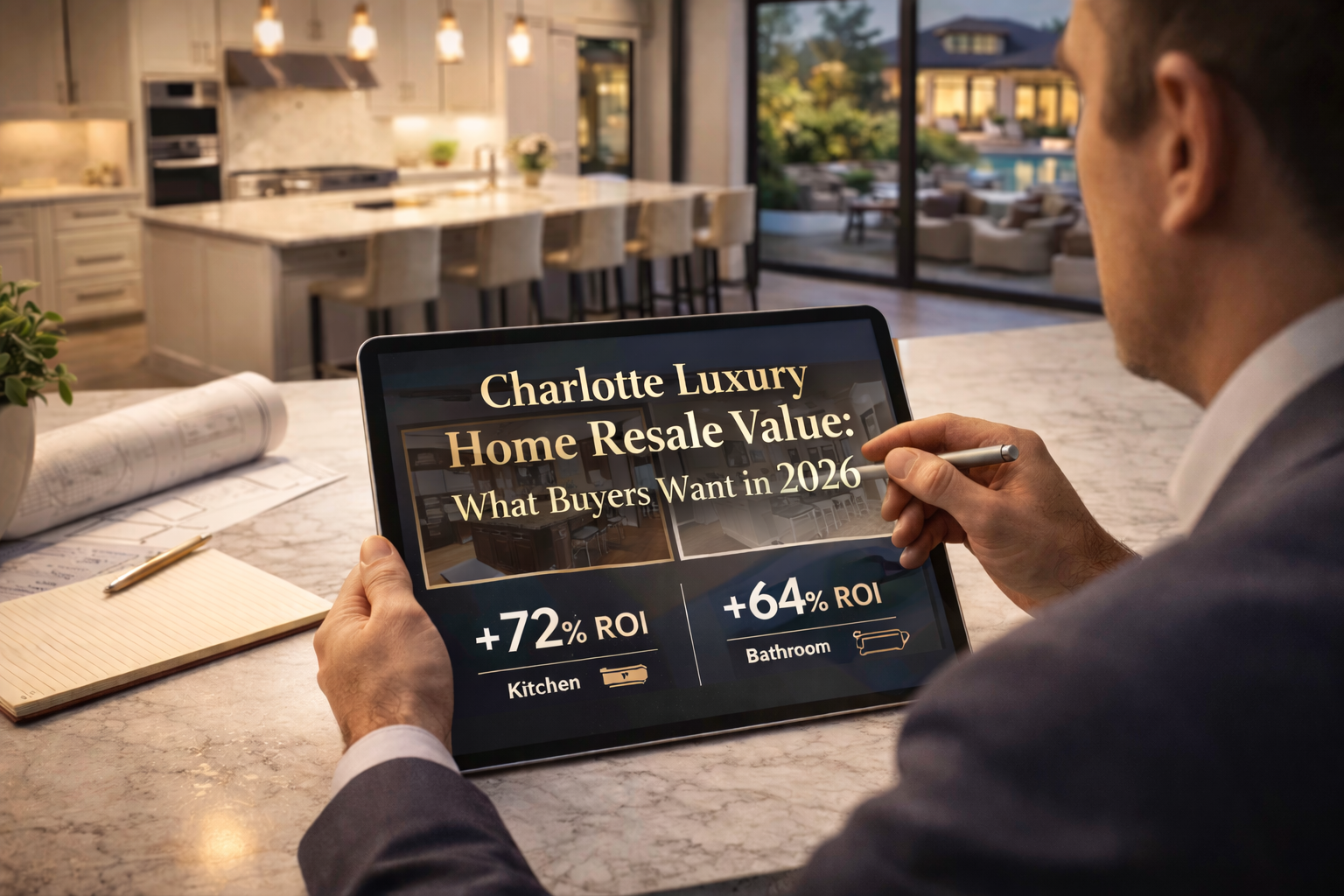 Luxury home improvement ROI analysis showing resale value features for Charlotte NC high-end propert