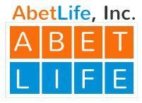 The logo for abetlife inc. is orange and blue.