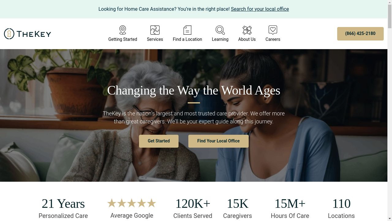 A screenshot of a website that says changing the way the world ages
