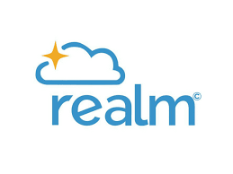 Logo for Realm: blue cloud with a yellow star, and the word 