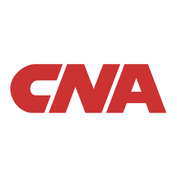 A red cna logo on a white background