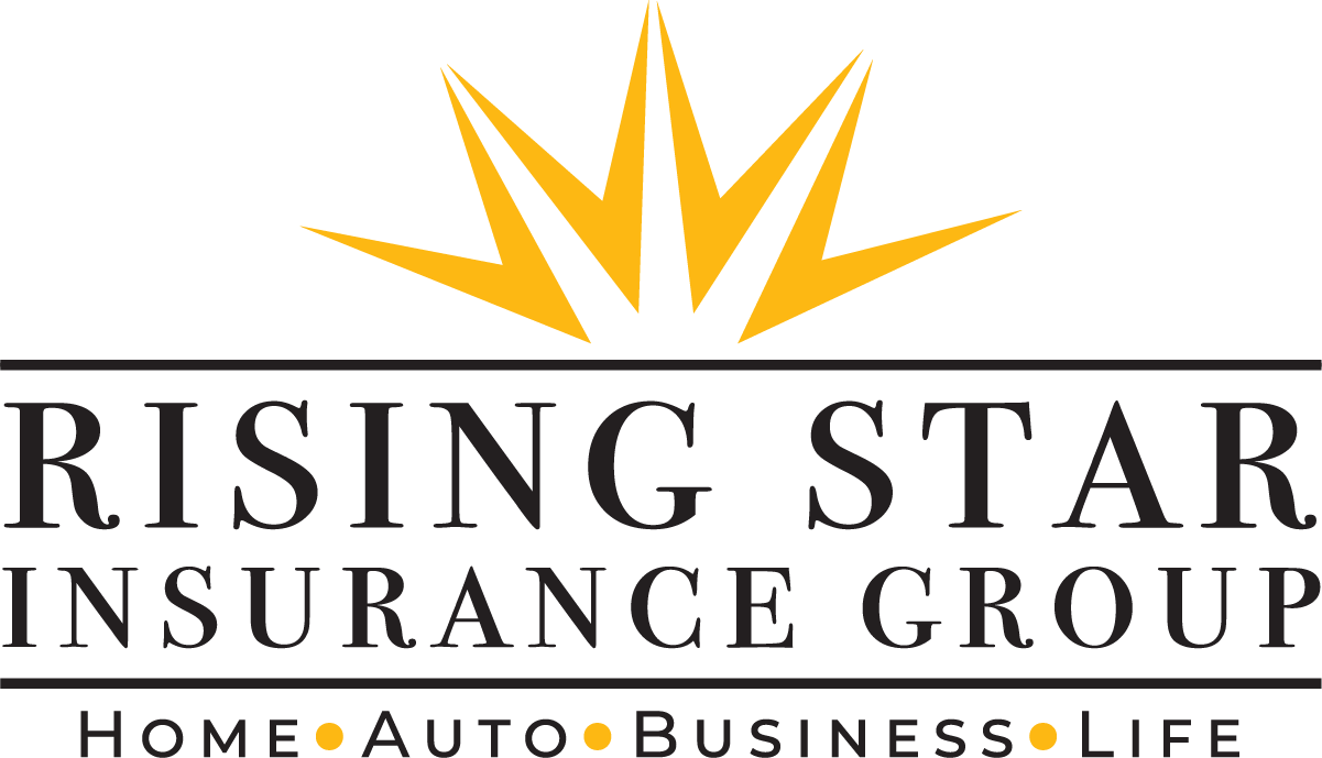 The logo for rising star insurance group home auto business life
