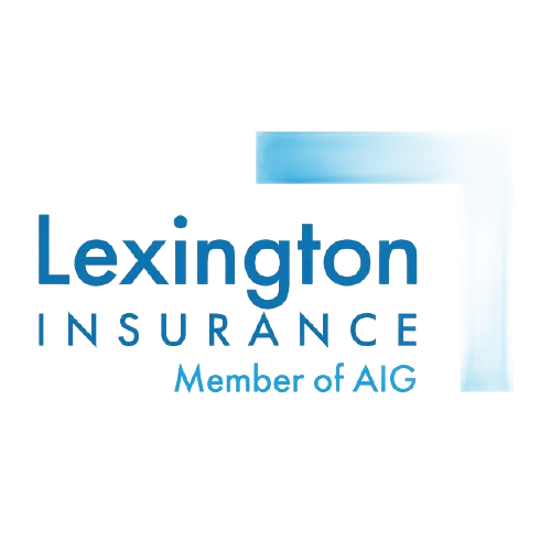Lexington Insurance logo in blue with “Member of AIG” on a white background