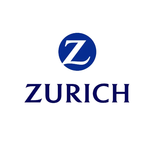 Zurich logo: blue circle with white “Z” above navy “ZURICH” text