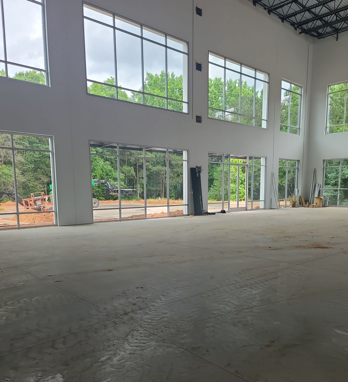 Commercial storefront glazing during installation at Dogwood Building 100 in Griffin, GA