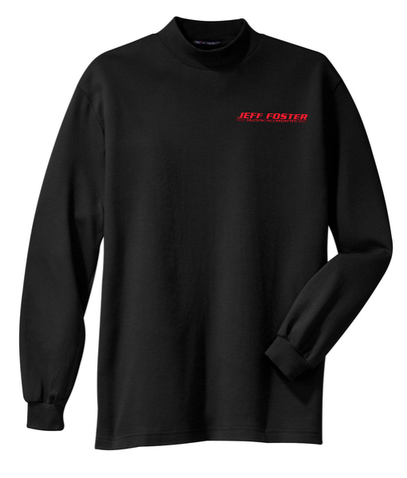 A black long sleeve t-shirt with the name jeff foster on it