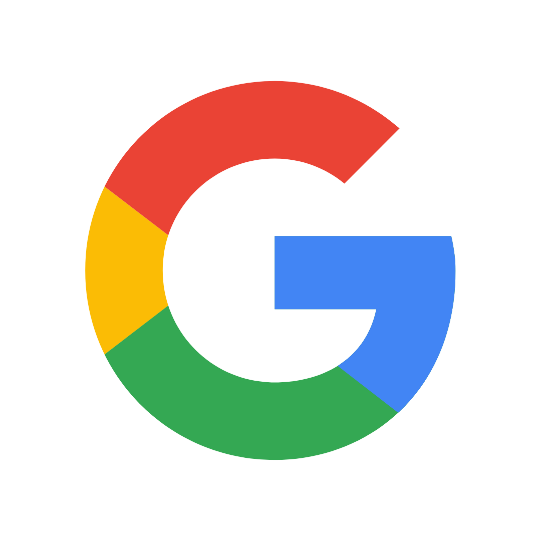The google logo is a colorful circle with the letter g in the middle.