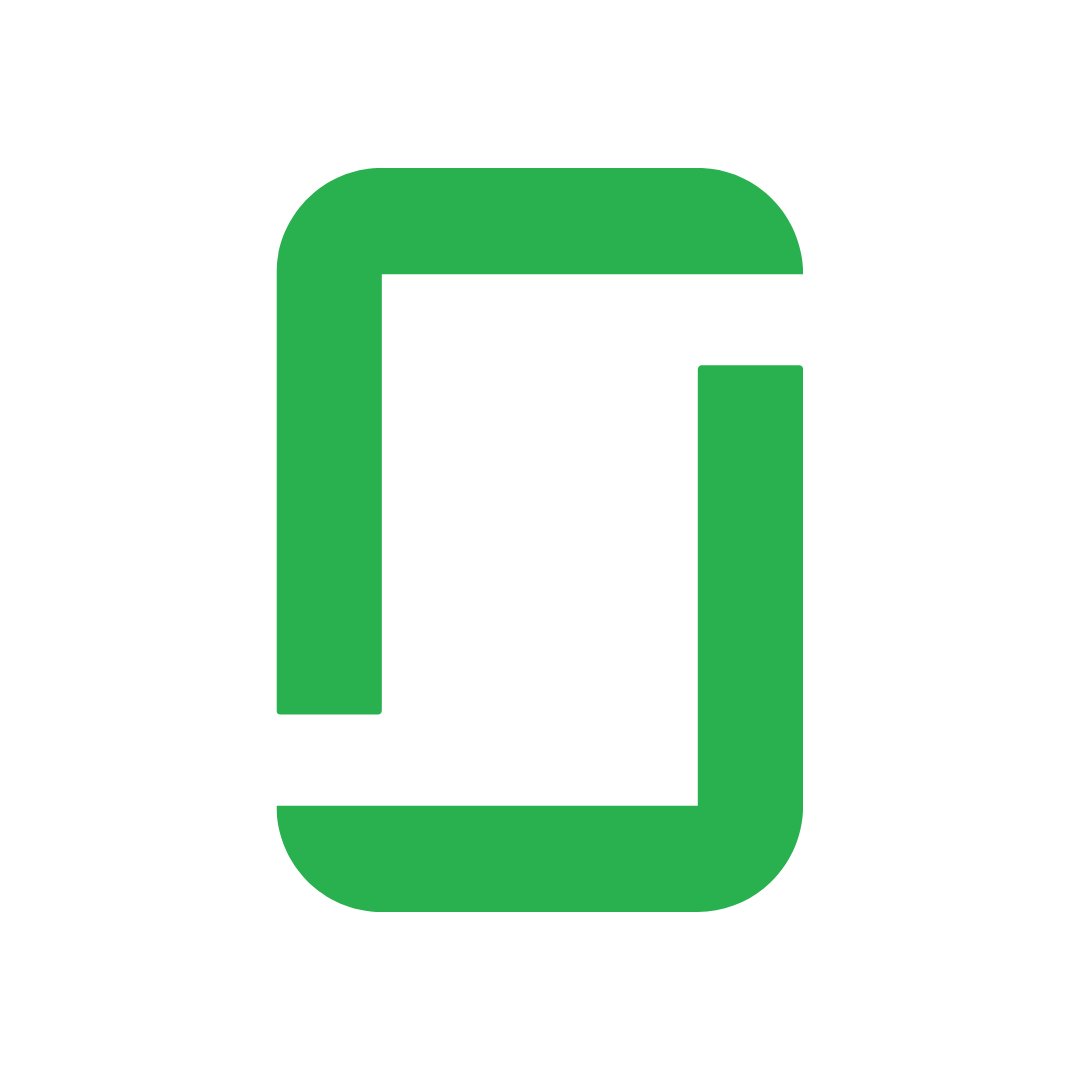 A green letter g on a white background.