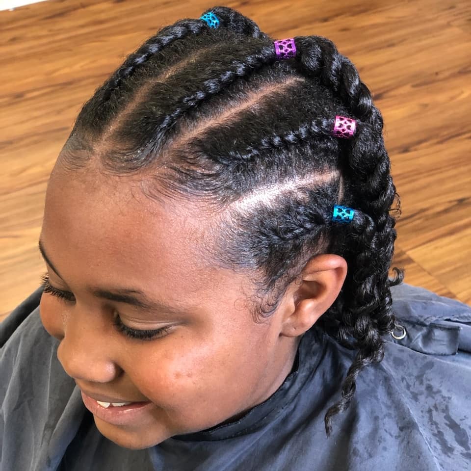 kids natural hair style done by smith stylez hari salon in middle town