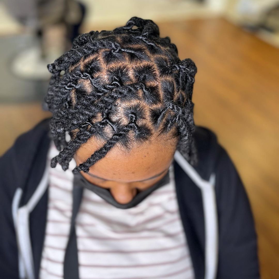 Photo of a man with hair extensions
