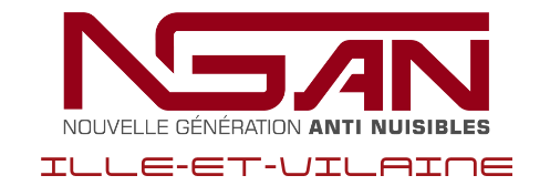 Un logo rouge et blanc pour ngan sur fond blanc
