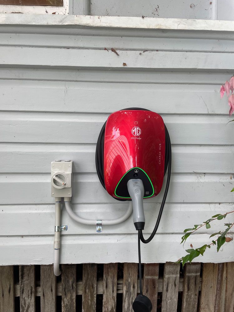 MG Motor Electric Vehicle Charging Hub — Ocean Air Electrical in Skennars Head, NSW