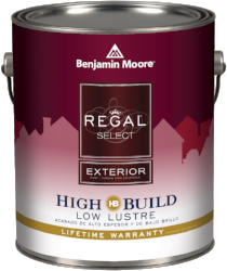 A can of benjamin moore regal select high build exterior low lustre paint