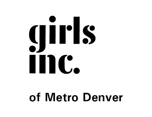 A black and white logo for girls inc. of metro denver.