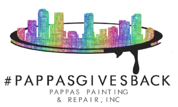 A logo for pappas painting and repair inc